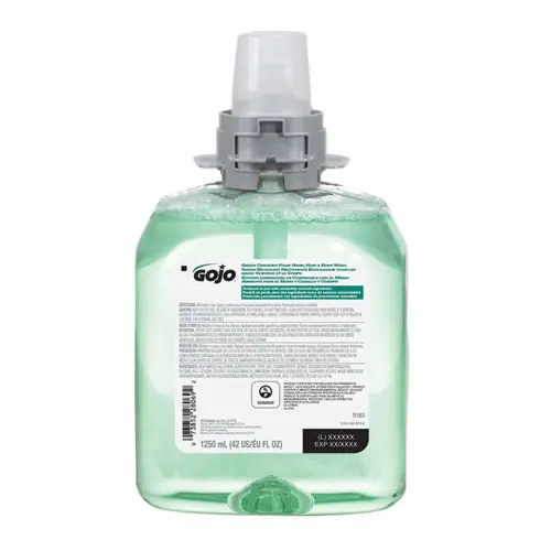 GOJO® Green Certified Foam Hair and Body Wash Refill, Cucumber Melon Scent, 1,250 mL, 4/Carton