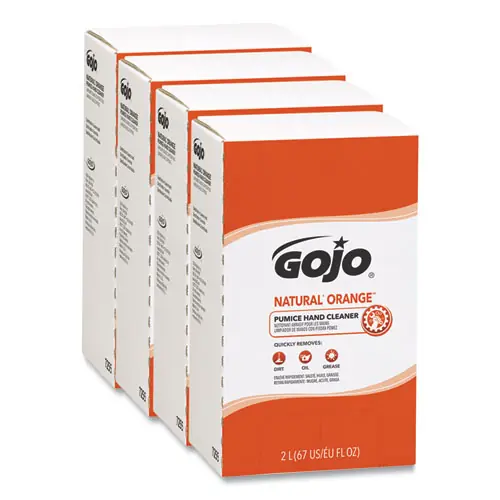 GOJO® NATURAL ORANGE Pumice Hand Cleaner Refill, Citrus Scent, 2,000 mL, 4/Carton