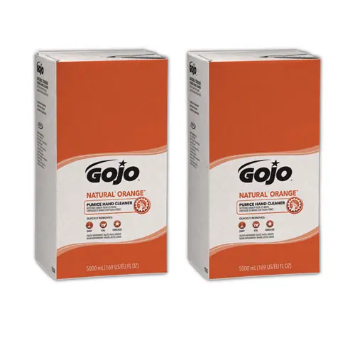 GOJO® NATURAL ORANGE Pumice Hand Cleaner Refill, 5,000 mL, Citrus Scent, 2/Carton