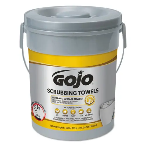 GOJO® Scrubbing Towels, Hand Cleaning, 2-Ply, 72/Bucket, 6/Carton
