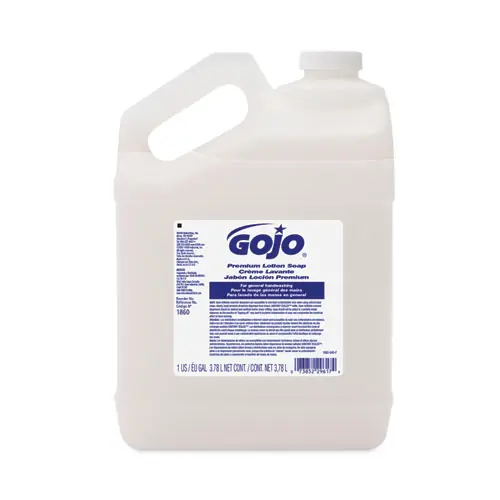 GOJO® White Premium Lotion Soap Refill, Waterfall Scent, 1 gal, 4/Carton