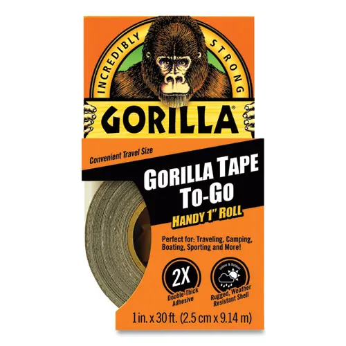 Gorilla® Gorilla Tape, 1" x 10 yds, Black, 1.5" Core
