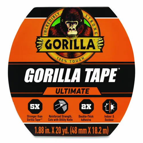 Gorilla® Ultimate Tape, Black, 3" Core, 1.88" x 20 yd