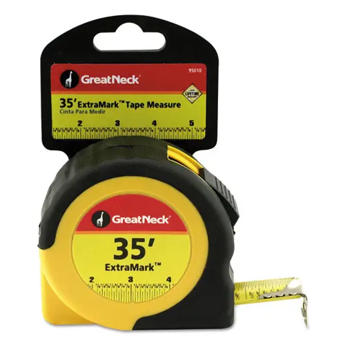 Great Neck® ExtraMark Tape Measure, 1" x 35 ft, Steel, Orange/Black