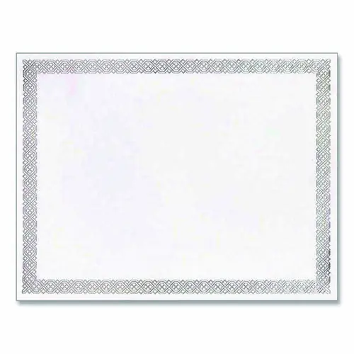 Great Papers!® Foil Border Certificates, Ivory/Silver, Braided Silver Border, 15/Pack