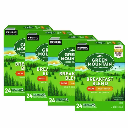 Green Mountain Coffee® Breakfast Blend Decaf Coffee K-Cups, 96/Carton