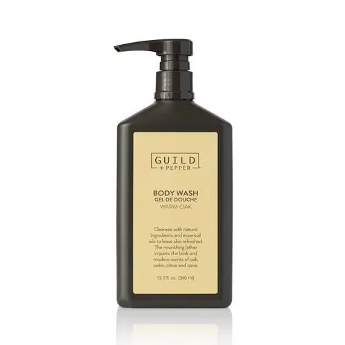 Guild+Pepper® Shower Gel, Warm Oak Scent, 12.2 oz, 12/Carton