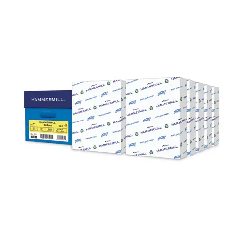 Hammermill® Colors Print Paper, 20 lb Bond, 8.5 x 11, Canary, 500 Sheets per Ream, 10 Reams per Carton