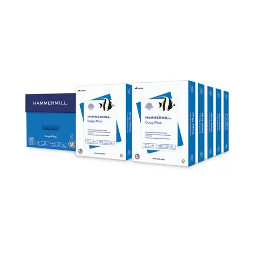 Hammermill® Copy Plus Print Paper, 92 Brightness, 20 lb, Letter Size, White, 500 Sheets per Ream, 10 Reams per Carton