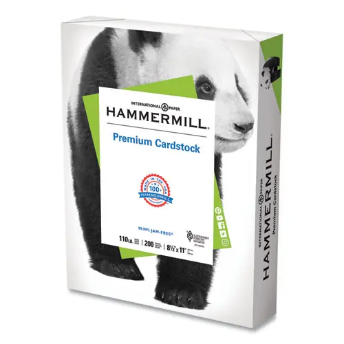 Hammermill® Premium Cardstock, 110 lb Index Weight, 8.5 x 11, White, 200/Ream