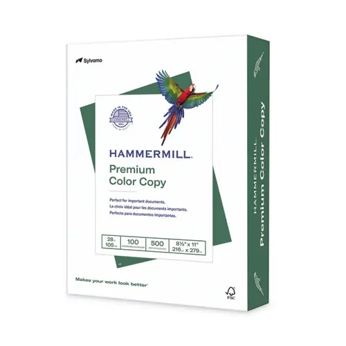 Hammermill® Premium Color Copy Print Paper, 28 lb, 8.5 x 11, Photo White, 500 Sheets