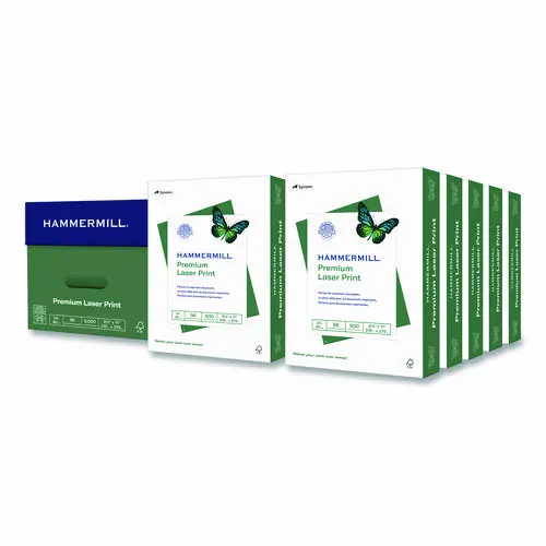 Hammermill® Premium Laser Print Paper, 98 Bright, 24 lb Bond, 8.5 x 11, White, 500 Sheets per Ream, 10 Reams per Carton