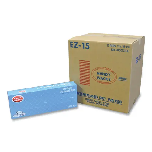 Handy Wacks© Interfolded Dry Waxed Paper Deli Sheets, 10.75 x 15, 500/Box