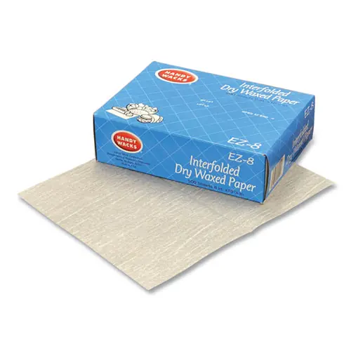 Handy Wacks© Interfolded Dry Waxed Paper Deli Sheets, 10.75" x 8", 12/Carton