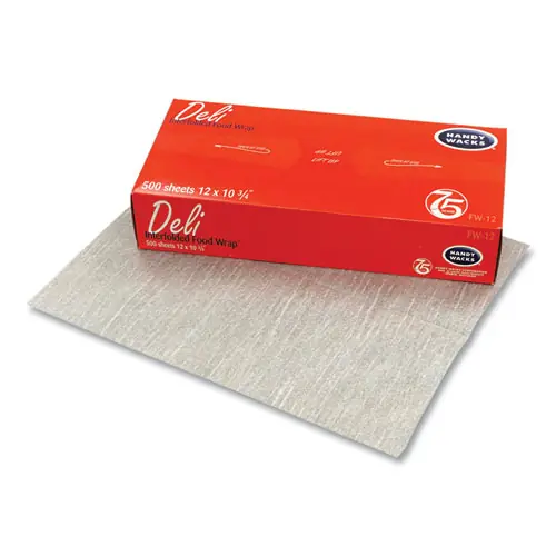 Handy Wacks© Interfolded Food Wrap Deli Sheets, 10.75 x 12, 12/Carton