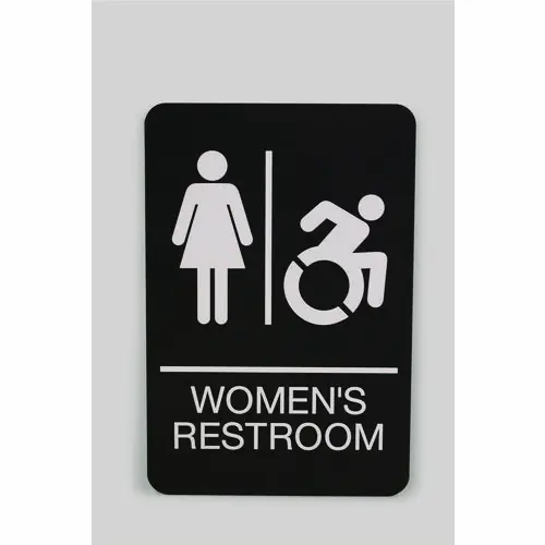 Headline® Sign ADA Sign, Women's Restroom, Black Face with White Graphics