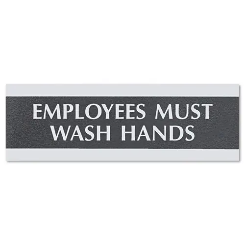 Headline® Sign Century Series Office Sign, Employees Must Wash Hands