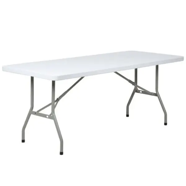 Heavy-Duty Granite White Plastic Folding Table – 30″ x 96″