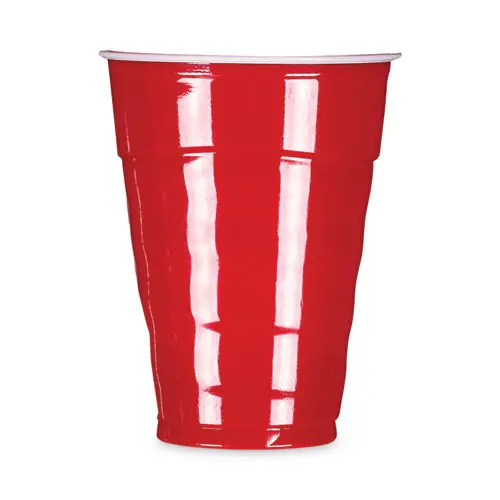 Hefty® Easy Grip Disposable Plastic Party Cups, 18 oz, Red, 50/Pack, 8 Packs/Carton