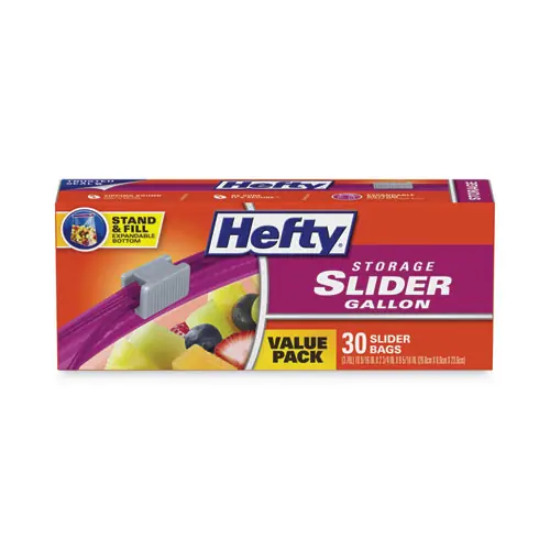 Hefty® Slider Stand and Fill Food Storage Bags, Gallon, 30/Box