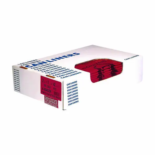 Heritage Healthcare Biohazard Printed Low-Density Can Liners, Red, 44 gal, 3.2 mil, 37" x 50", Flat Pack, 75/Carton