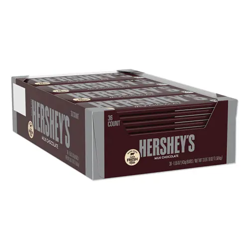 Hershey®'s Chocolate Bars, Milk Chocolate, 36 Count, 55.8 oz Box