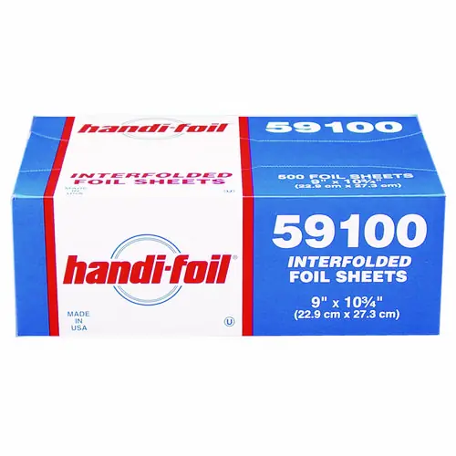 HFA® Interfolded Foil Sheets, 55 Gauge, 9 x 10.75, 500 Sheets per Box, 6 Boxes per Carton