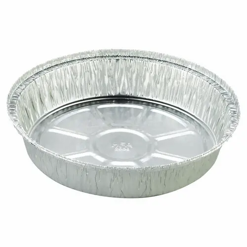 HFA® Round Aluminum Container, 37 oz, 8" Diameter, Silver, 500/Carton