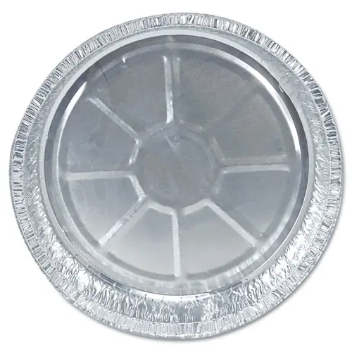 HFA® Round Aluminum Container with Lid, 48 oz, 9" Diameter, Silver, 500/Carton