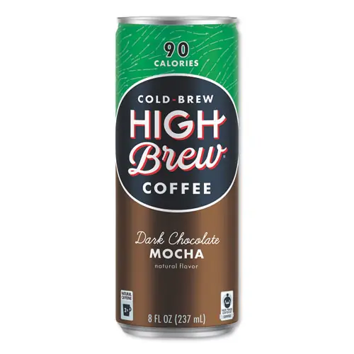 HIGH Brew® Coffee Cold Brew Coffee + Protein, Dark Chocolate Mocha, 8 oz Can, 12/Pack