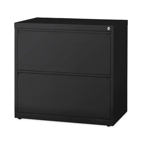 Hirsh Industries® Lateral File Cabinet, 2-Drawer, Black, 30"W x 18.62"D x 28"H, Letter/Legal/A4 Size