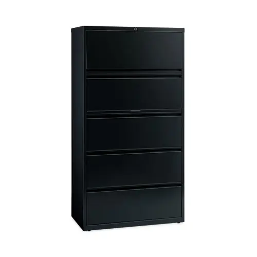 Hirsh Industries® Lateral File Cabinet, 5-Drawer, Black, 36"W x 18.62"D x 67.62"H