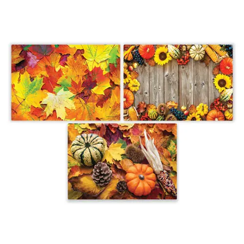 Hoffmaster® Autumn Days Multi-Pack Placemats, Three Designs, 1,000/Carton (10" x 14")