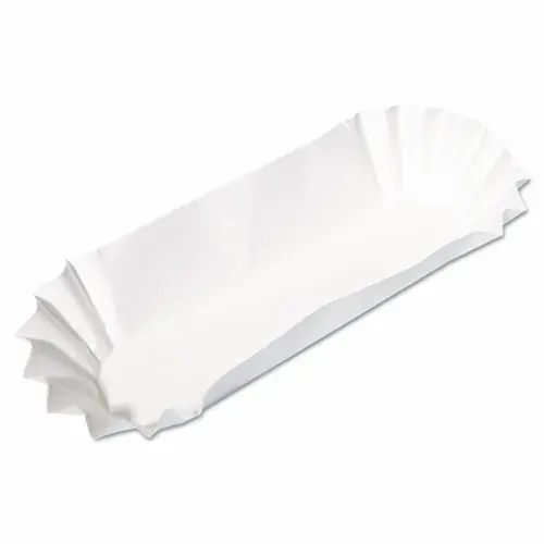 Hoffmaster® Fluted Hot Dog Trays, White, Paper, 500/Sleeve, 6 Sleeves/Carton