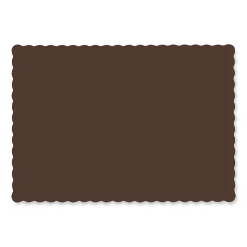 Hoffmaster® Solid Color Scalloped Edge Placemats, Chocolate, 1,000/Carton