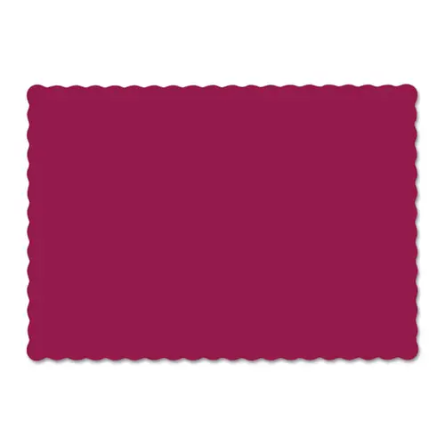 Hoffmaster® Solid Color Scalloped Edge Placemats, 9.5 x 13.5, Burgundy, 1,000/Carton
