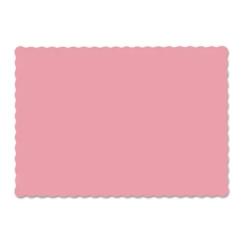 Hoffmaster® Solid Color Scalloped Edge Placemats, Dusty Rose, 9.5" x 13.5", 1000/Carton (Non-Stock Item - Extended Delivery Time)