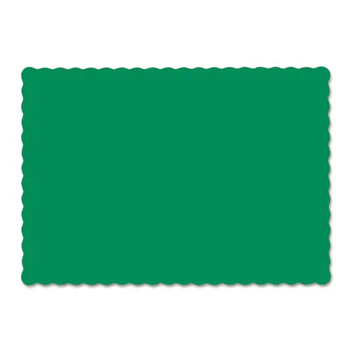 Hoffmaster® Solid Color Scalloped Edge Placemats, Jade, 1,000/Carton