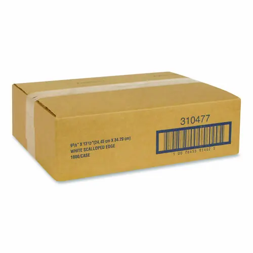 Hoffmaster® Solid Color Scalloped Edge Placemats, White, 1,000/Carton (Non-Stock Item – Extended Delivery Time)