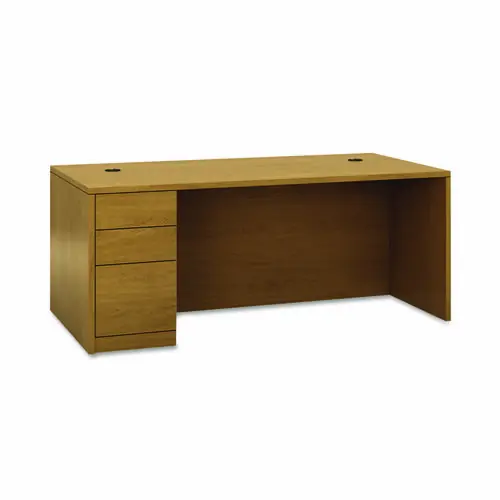 HON® 10500 Series "L" Workstation Left Pedestal Desk with Full-Height Pedestal, Harvest Finish, 72"W x 36"D x 29.5"H