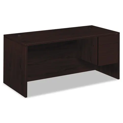 HON® 10500 Series "L" Workstation Right Pedestal Desk, Mahogany