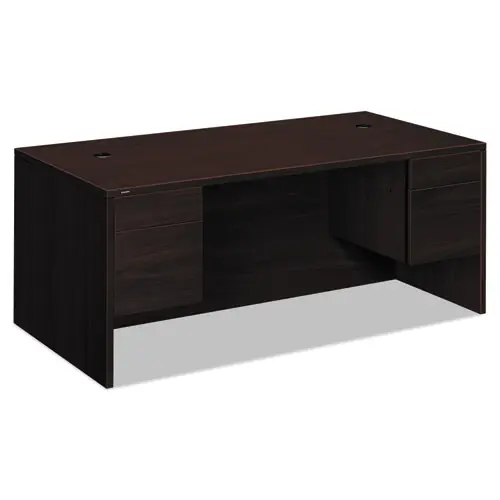 HON® 10500 Series Double 3/4-Height Pedestal Desk, Mahogany, 72" x 36" x 29.5"