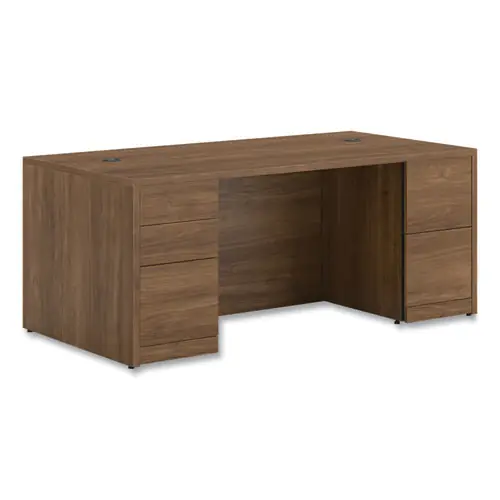 HON® 10500 Series Double Full-Height Pedestal Desk, Left: Box/Box/File, Right: File/File, Pinnacle