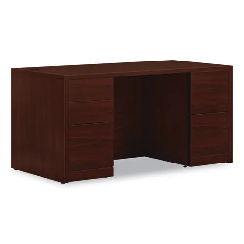 HON® 10500 Series Double Pedestal Desk with Full Pedestals, Mahogany, 60"W x 30"D x 29.5"H