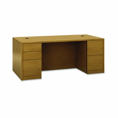 HON® 10500 Series Double Pedestal Desk with Full Pedestals, 72" x 36" x 29.5", Harvest