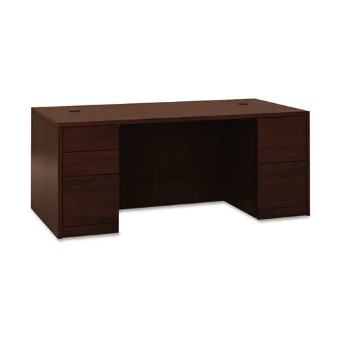 HON® 10500 Series Double Pedestal Desk with Full Pedestals, Mahogany, 72"W x 36"D x 29.5"H