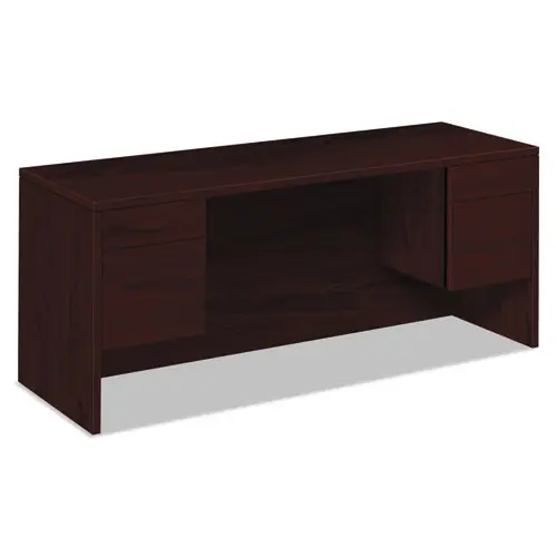 HON® 10500 Series Kneespace Credenza with 3/4-Height Pedestals, Mahogany