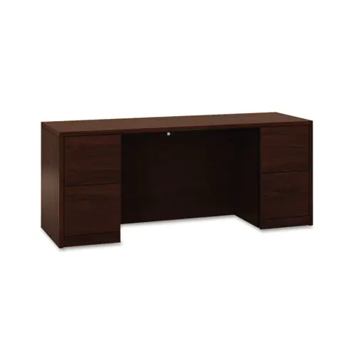 HON® 10500 Series Kneespace Credenza With Full-Height Pedestals, Mahogany