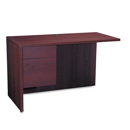 HON® 10500 Series L Workstation Return, 3/4 Height Left Pedestal, Mahogany, 48"W x 24"D x 29.5"H
