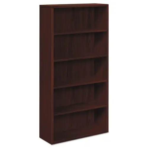 HON® 10500 Series Laminate Bookcase, Five-Shelf, Mahogany, 36" W x 13.13" D x 71" H